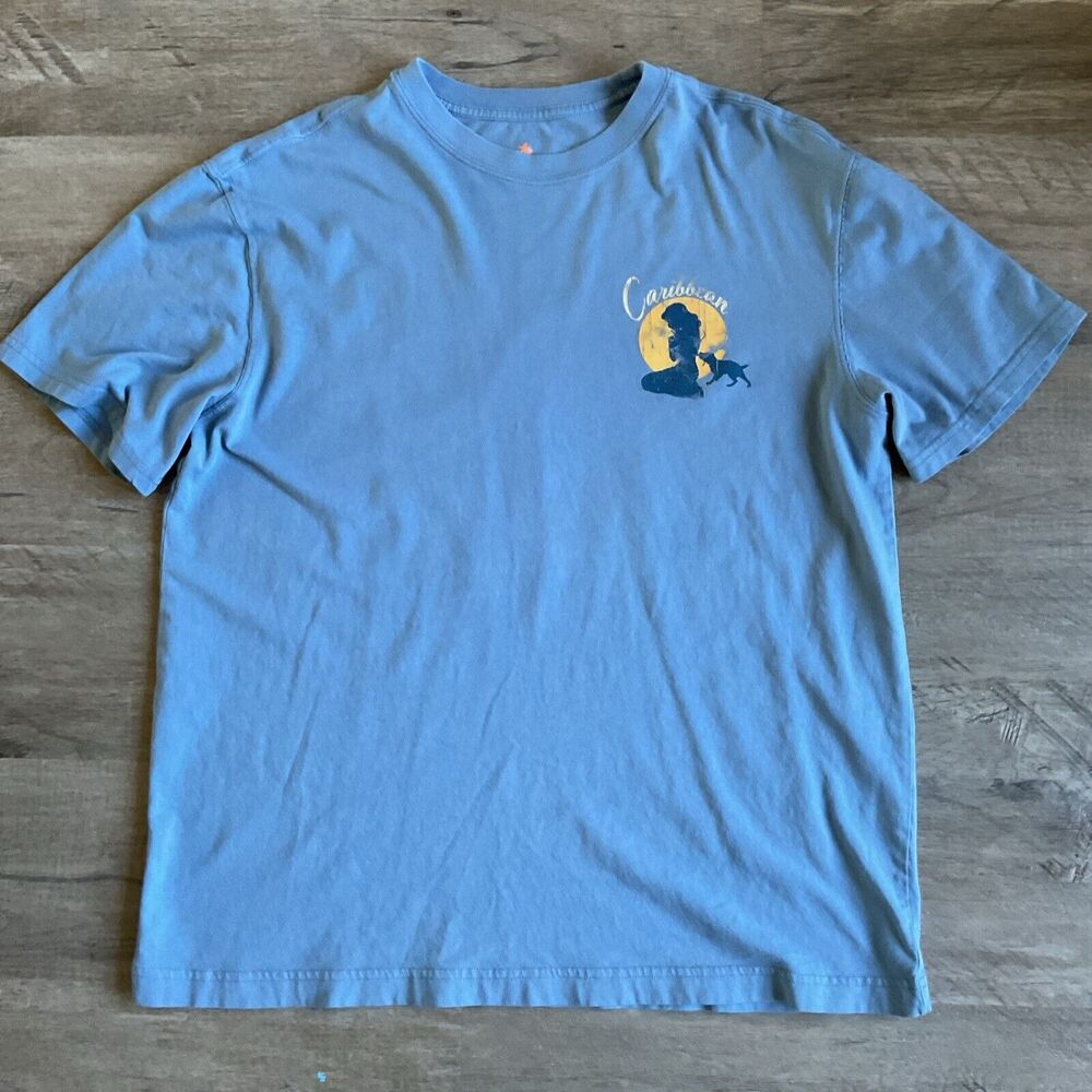 Caribbean Short Sleeve Blue T Shirt Medium "Man's Best Friend"